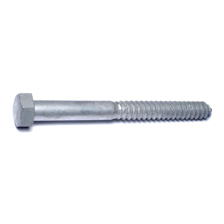 Midwest Fastener Lag Screw, 3/4 in, 8 in, Steel, Hot Dipped Galvanized Hex Hex Drive, 20 PK 08244